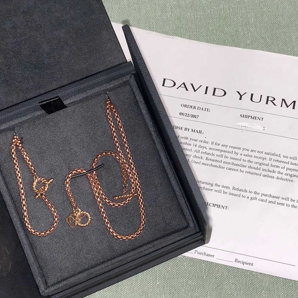 NWOT David Yurman Bel Aire Chain Necklace 14K rose gold 2.7 mm